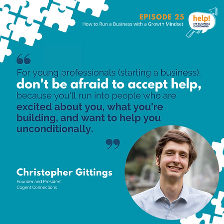 For young professionals (starting a business), don't be afraid to accept help, because you'll run into people who are excited about you, what you're building and want to help you unconditionally.