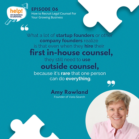 What a lot of startup founder or other company founders realize is that even when they hire their first in-house counsel, they still need to use outside counsel, because it's rare that one person can do anything.