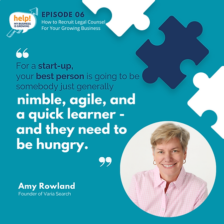 For a start-up, your best person is going to be somebody just generally nimble, agile, and a quick learner - and they need to be hungry.