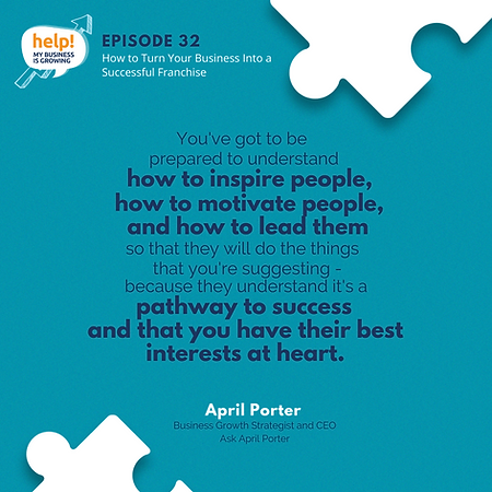 You've got to be prepared to understand how to inspire people, how to motivate people, and how to lead them so that they will do the things that you're suggesting - because they understand it's a pathway to success and that you have their best interests at heart.