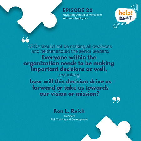 CEOs should not be making all decisions, and neither should the senior leaders. Everyone within the organization needs to be making important decisions as well, and asking how will this decision drive us forward or take us towards our vision or mission?