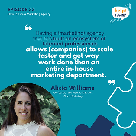 Having a (marketing) agency that has built an ecosystem of talented professionals, allows (companies) to scale faster and get way more work done than an entire in-house marketing department.