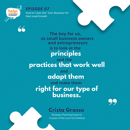 The key for us, as small business owners and entrepreneurs is to look at the principles and the practices that work well and adapt them and make them right for our type of business.