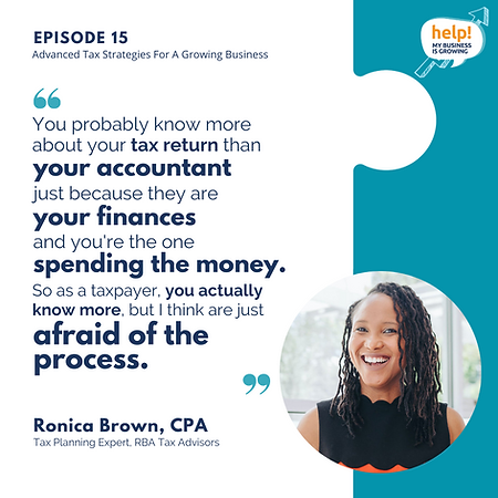You probably know more about your tax return than your accountant just because they are your finances and you're the one spending the money. So as a taxpayer, you actually know more, but I think are just afraid of the process.