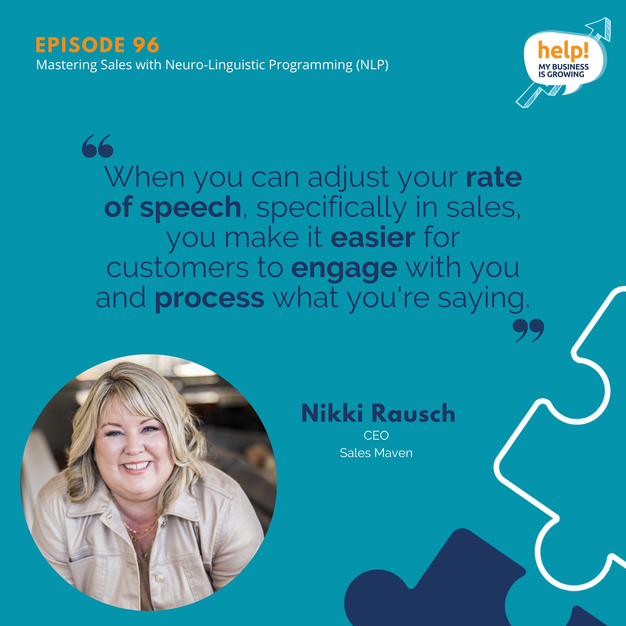 When you can adjust your rate of speech, specifically in sales, you make it easier for customers to engage with you and process what you're saying.